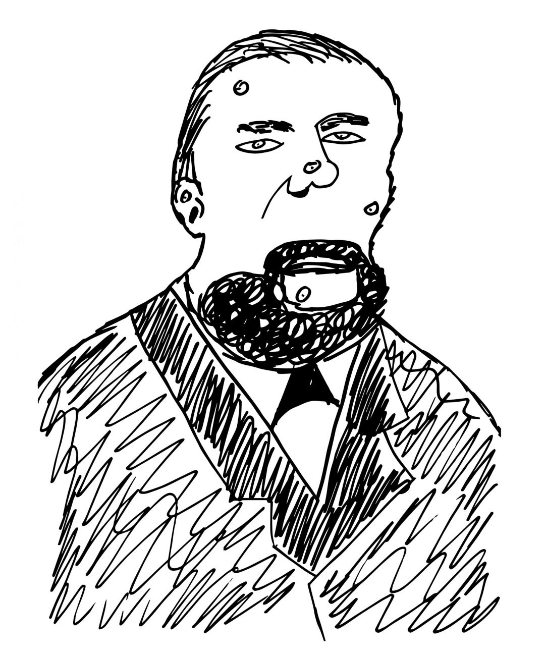 Zeichnung Mann mit Bart (Friedr. Busse)